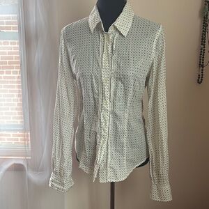 Women’s White polka dots cotton blend Shirt